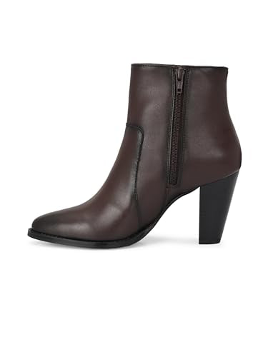 Delize Black Women's High Heel Ankle Boots (Brown, UK Footwear Size System, Adult, Women, Numeric, Medium, 3)