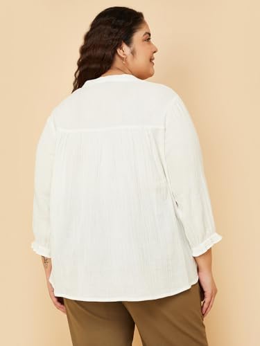 Max Women Embroidered Tunic (Off White_3XL)