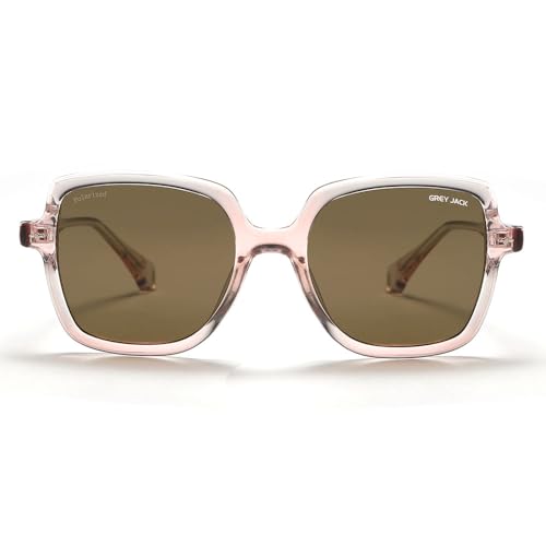 grey jack Vintage Rectangle Stylish Polarized Sunglasses for Men Women UV Protection Full Rim Retro Eyewear 3314