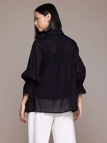 Ritu Kumar Black Solid Cotton Shirt