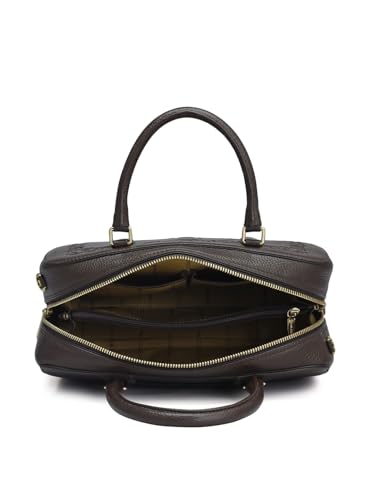 Da Milano Genuine Leather Brown Satchel (Medium) (01554)