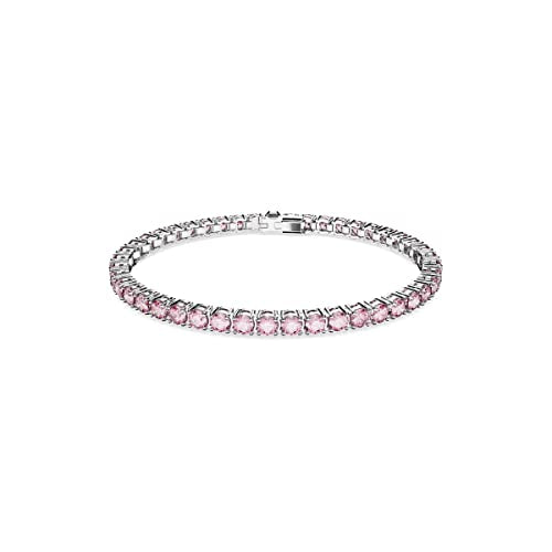 Swarovski Matrix Tennis Bracelet Collection, Pink Crystal, Blue Crystal, Clear Crystal, Round Cut, Rhodium Finish, Gold Tone Finish, Rose Gold Tone Finish, M, Cubic Zirconia, Cubic Zirconia
