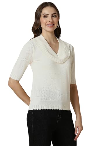 Allen Solly Women's Regular Fit Blouse (AHFTCRGFN32015_Cream