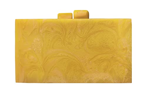 DUCHESS Yellow Smiley marble Resin Clutch for girls and women