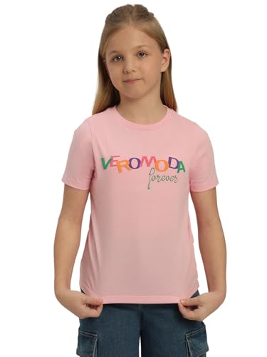 VERO MODA Girl Regular Fit Pink Tshirt