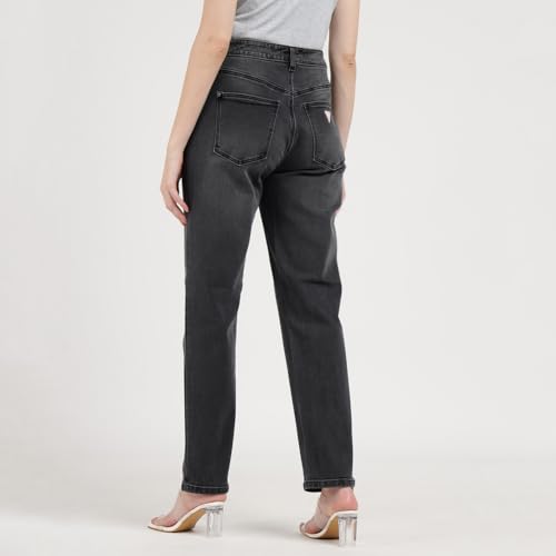 GUESS Tourmaline Mid Solid High Rise Jeans Black