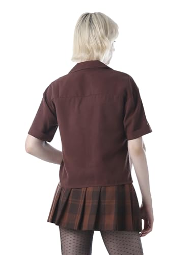 ONLY Women's Solid Regular Fit Brown Shirt
