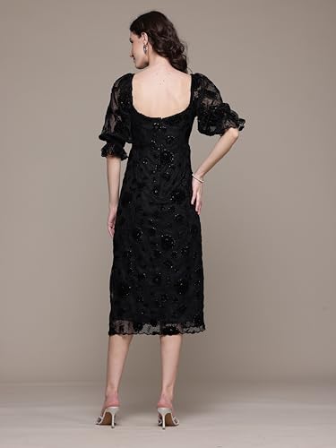 Label RITU KUMAR Black Molly Midi Dress