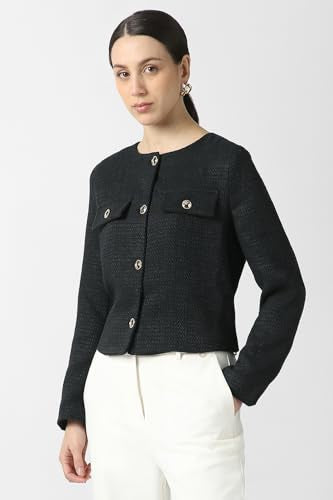 Women Black Textured Blazer