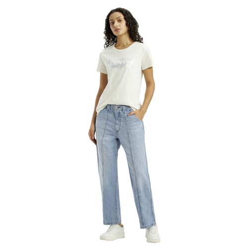 Levi's Women's Mid Rise Baggy Loose Fit Light-Blue Carpenter Jeans