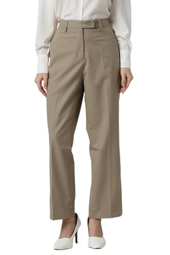 Van Heusen Women's Regular Casual Pants (VWTFFRGF645054_Beige