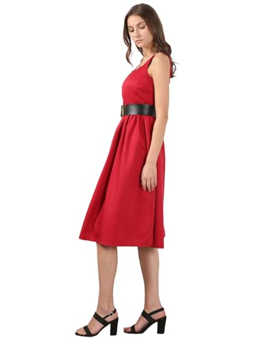 VERO MODA Women's Fit and Flare Red Dress