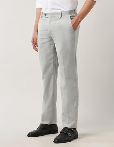 Arrow Textured Tapered Fit Trousers Light Grey