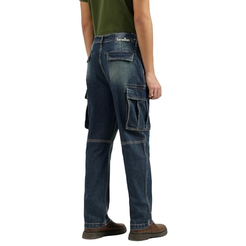 United Colors of Benetton Men's Baggy Fit Jeans (25A4REJE1443I901_Blue