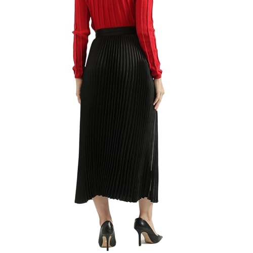 United Colors of Benetton Solid Skirt (Size: S)-24A4BSHNSK05I100 Black