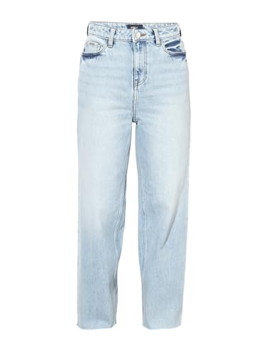 ONLY Women's Straight Fit High-Rise Blue Jeans