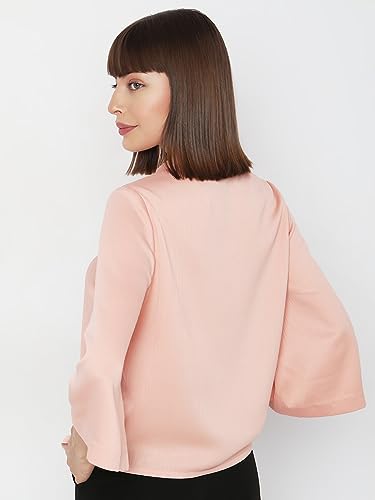 VERO MODA Women Solid Polyester Regular Fit Peach Shirt