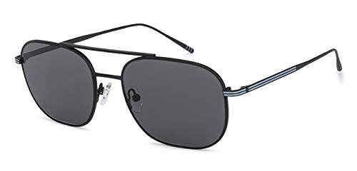 John Jacobs|Uv Protection Non-Polarized Sunglasses For Men & Women|Black Grey Full Rim Square Medium (Size-57) Jj S12804-C2