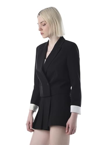 ONLY Women's Solid Tailored Fit Black Blazer