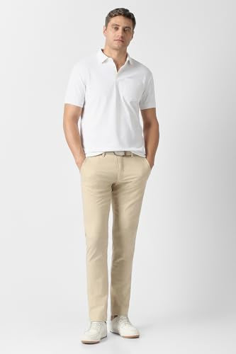 Van Heusen Men's Slim Casual Pants (VSTFUSLFM99231_Beige