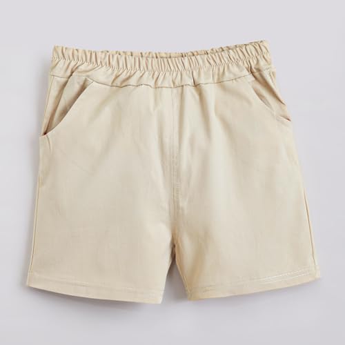 Hopscotch Boys Short Sleeves Brown 2-Pc Dino Applique Shirt & Shorts (18-24 Months)