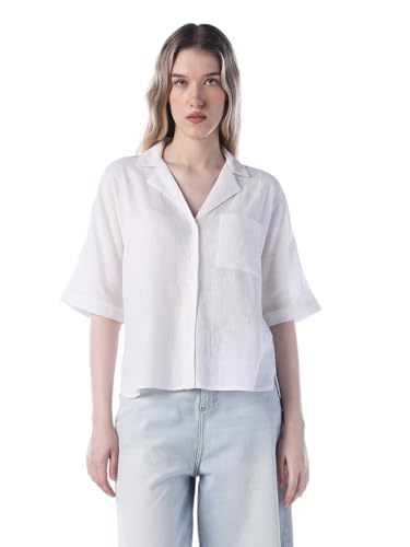 ONLY Women's Solid Regular Fit White Shirt