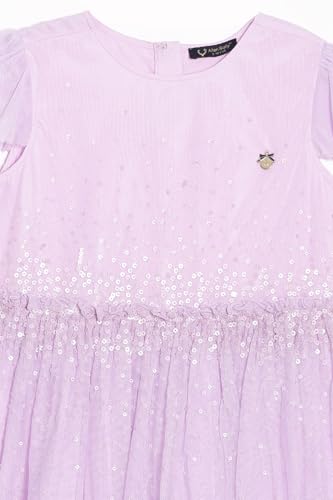Allen Solly Girls Lilac Printed Regular Fit Party Dress