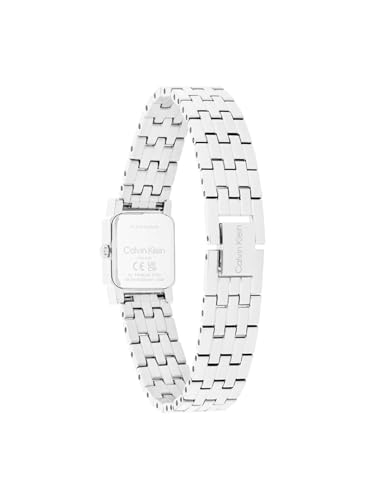 Calvin Klein Poise Qtz Basic Mini Silver White Rectangle Dial Women's Watch- 25100161