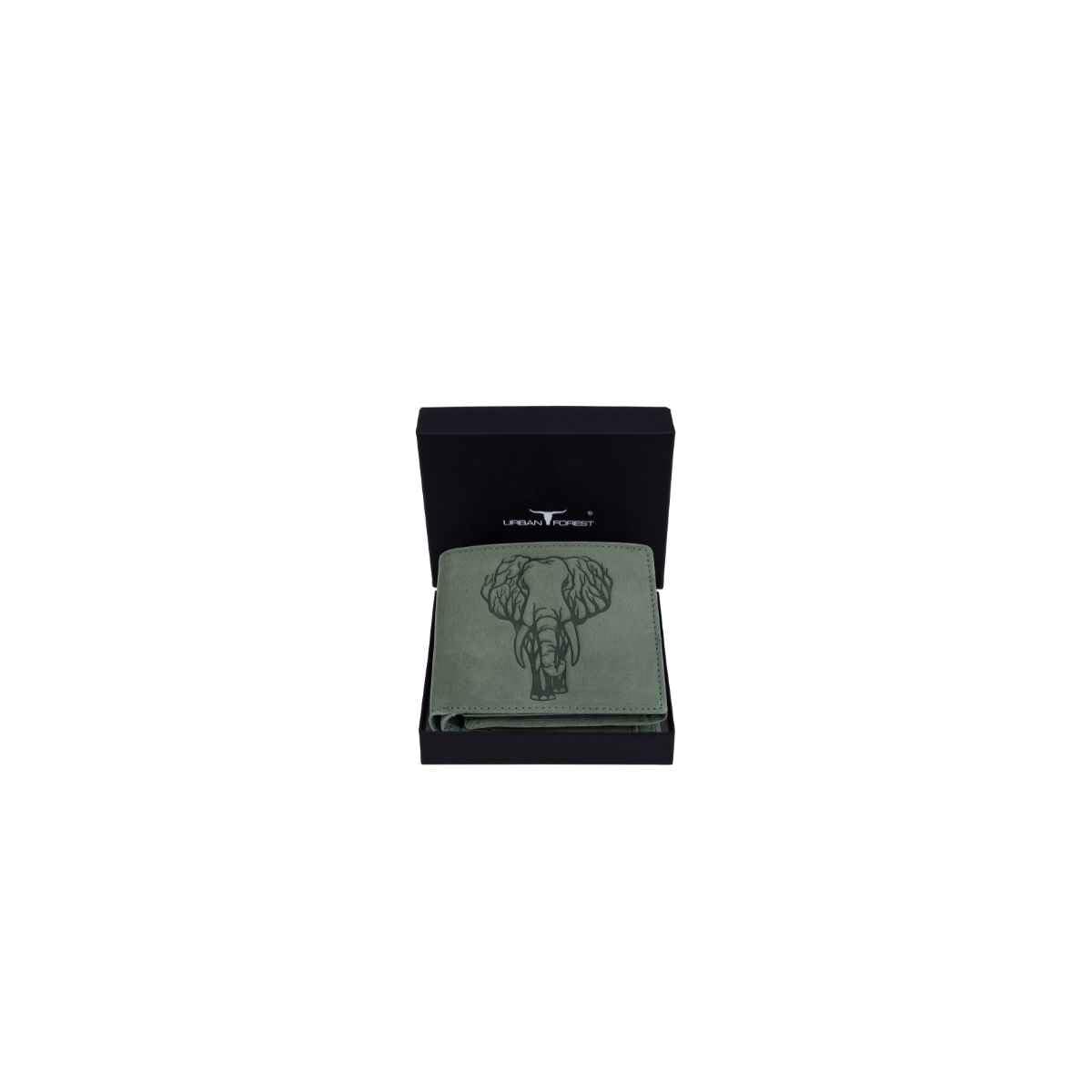 URBAN FOREST Mastodon Vintage Green Leather Wallet for Men