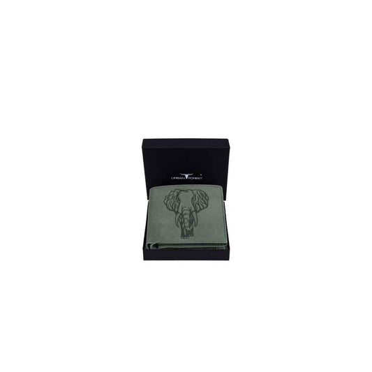 URBAN FOREST Mastodon Vintage Green Leather Wallet for Men