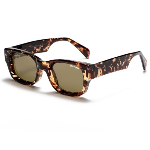 grey jack Vinatge Sun Glasses Women Stylish Strong Tr90 Polarized Sunglasses For Men Uv Protection 3315, Round, Demi Brown/Brown