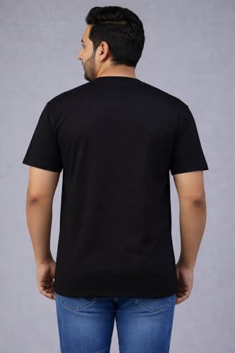 THE SOUTH STORE Men's Black Round Neck Half Sleeve Printed Plus Size T-Shirt | Hulk