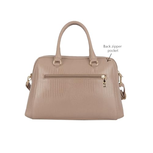 Baggit Women Beige Duffle Handbag Medium Size | Ladies Stylish Casual Purse Bag