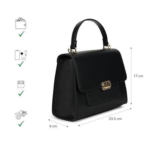 Fastrack ModLock Satchel | Women’s Faux-Leather Satchel | Dual Carry Options, Spacious Main Compartment & Quilted Front Pocket