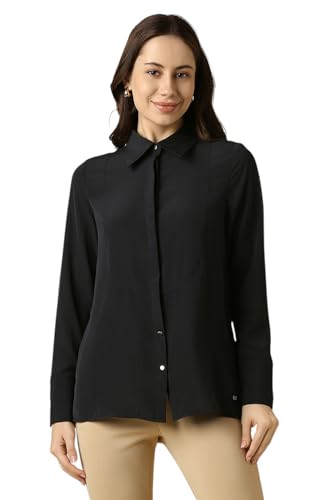 Allen Solly Women Black Solid Long Sleeves Shirt