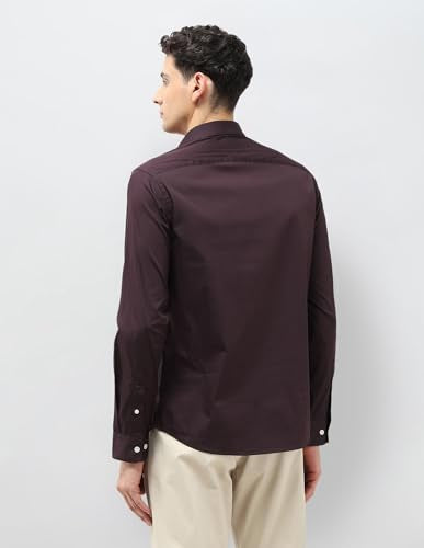 U.S.Polo ASSN. Men's Striped Tailored Fit Shirt (USSHT3110_Wine