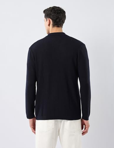 U.S.Polo Association Men's Patterned Knit Polo Neck Sweater (USSWE2463_Navy_M)