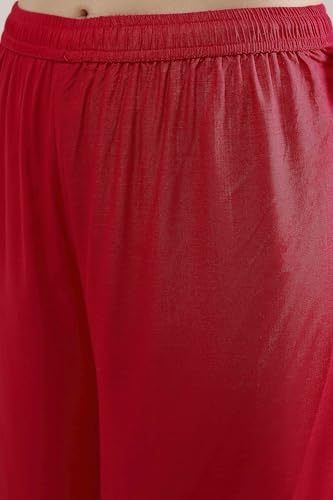 Biba Women's Fuchsia Viscose Rayon Straight Dyed Suit Set
