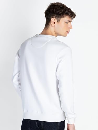 Status Quo Mens Printed Round Neck Sweatshirt White