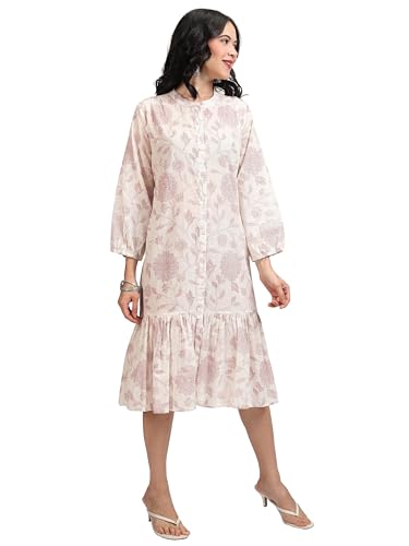 Vishudh Women 3/4 Sleeve V-Neck Dress VPa1000203 Purple S