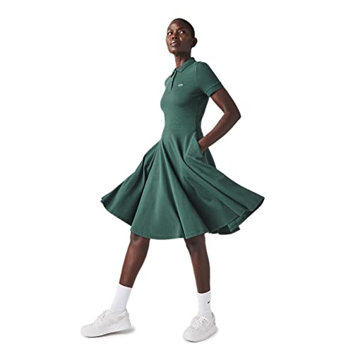 Lacoste Women's Cotton Modern below The Knee Dresses (EF16825HX_Green_40)