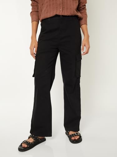 Max Women Solid Cargos (Black_XS)