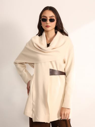 Kazo Women's Scarja Jacket With Belt (Beige M)