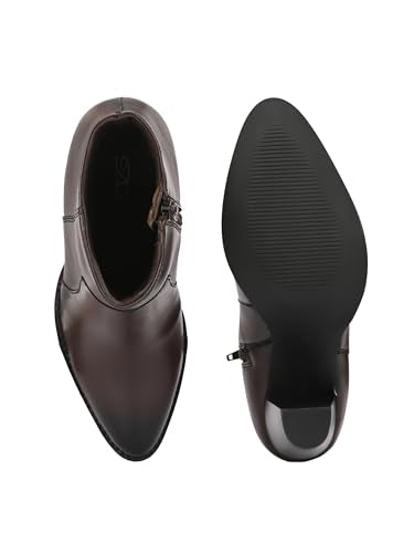 Delize Black Women's High Heel Ankle Boots (Brown, UK Footwear Size System, Adult, Women, Numeric, Medium, 3)