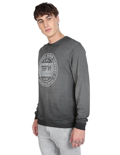 Brand Print Crew Neck Cotton Sweatshirt