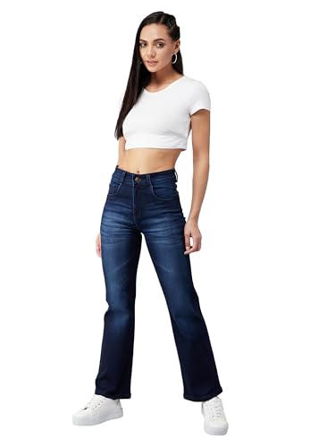 Miss Chase Women's Skinny Fit High Rise Regular Length Stretchable Denim Jeans (MCSS24DEN94-18-332-36, Deep Blue, 36)