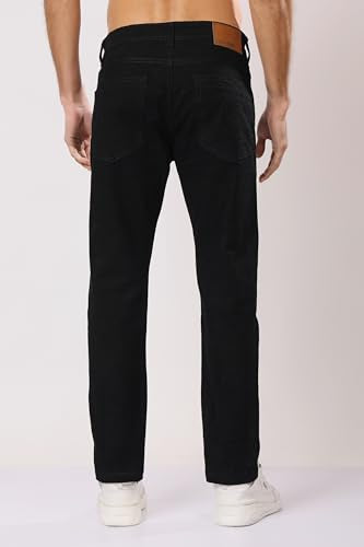 London Hills Mens Slim Tapered Fit Mid Rise Jeans | Man Slimfit Denim | Durable & All Day Comfort Mans Jean Black