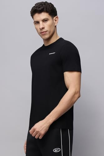 Reebok Men's Black/White T-Shirt |Casuals | Cotton Lifestyle Tee Combo | Round Neck | Regular Fit | Half Sleeve | 100% Cotton