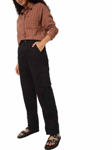 Max Women Solid Cargos (Black_XS)