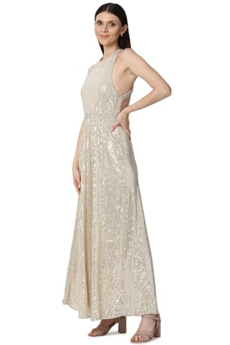 FOREVER 21 women's Polyester Classic Maxi Dress (451016_Beige